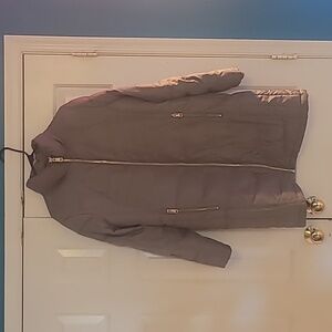 MICHAEL KORS Long Brown/Tan Down Puffer Coat Jacket Size XL